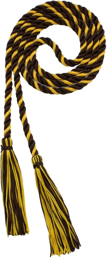 Tassel Depot Graduation Honor Cord - Brown/Gold - Every School Color Available - Made in USA