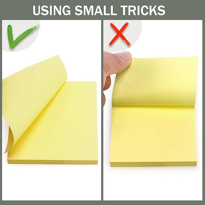 Sticky Notes 3x3 Self-Stick Notes Bright Colors Sticky Notes 4 Pads 100 Sheets/Pad (Yellow)