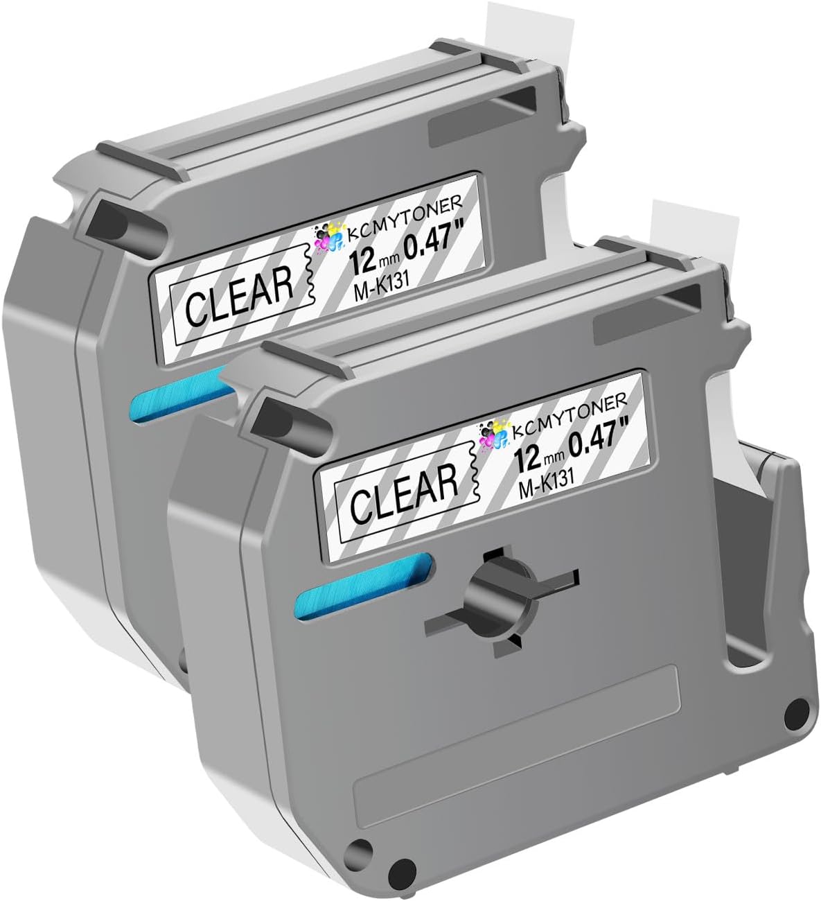 Compatible for Brother P-Touch M Tape M-K131 MK131 M131 MK-131 Black on Clear Label Tape 0.47" (12mm) x 26.2ft for PT-90 PT-M95 PT-70 PT-70BM PT-85 PT-80 PT-45 PT-65 Label Makers, 2 Pack