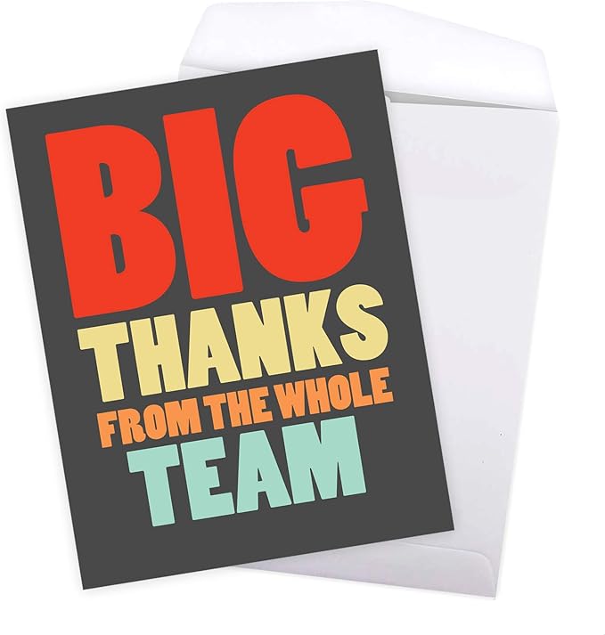 NobleWorks - Coach Thank You Greeting Card with Envelope Group, Coworker, Gang (Big 8.5 x 11 Inch) Big Thanks From The TeamJ6884TYG-US