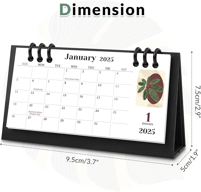 Small Desk Calendar 2024-2025, 6.8" x 3.7", 2025 Desk Calendar - Runs From Nov. 2024 Until Dec. 2026, 26 Months Mini Desktop Calendar for School, Home and Office Supplies
