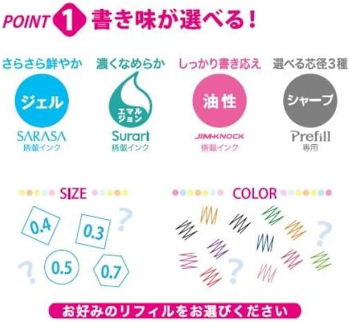 Zebra BRNJK5LG Prefer Sarasa NJK-0.5 Ballpoint Pen Refills, Light Green, 10 Pieces