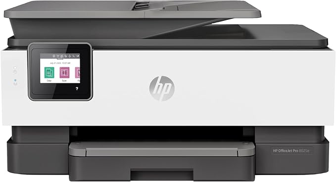 HP OfficeJet Pro 8025e Wireless Color All-in-One Printer with bonus 6 free months Instant Ink with HP+ (1K7K3A), Gray