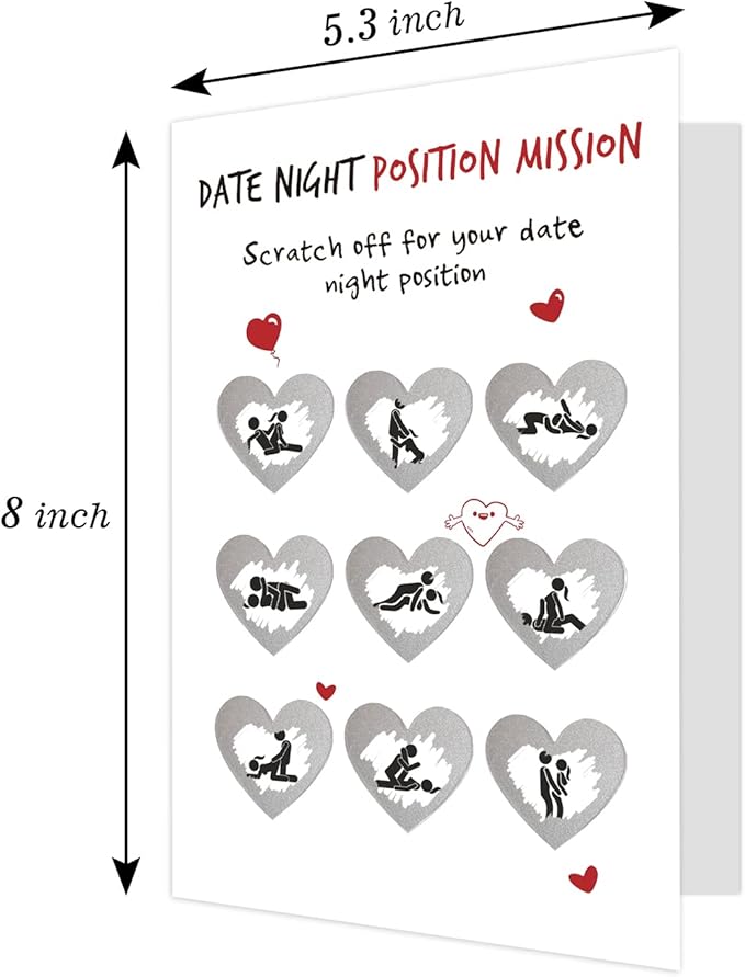 Ogeby Funny Valentines Day Scratch Card for Boyfriend Husband, Naughty Valentines Day Gifts for Men Him Couple, Humor Date Night Scratch Card Gifts