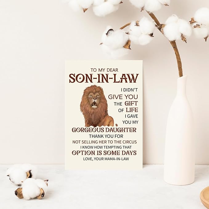 Unique Birthday Card Gifts Decorations for Son-In-Law, Cute Happy Son In Law Birthday Card Gift for Him Men