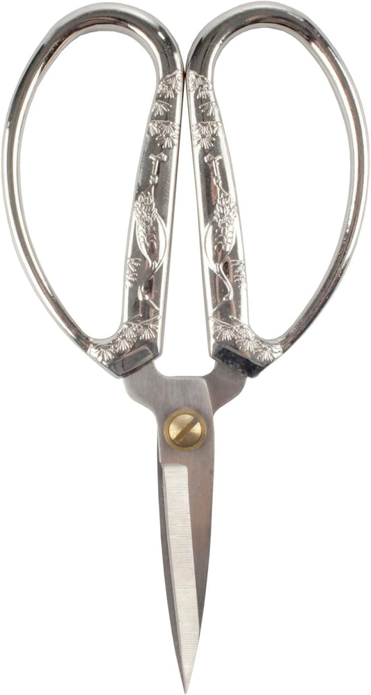 JubileeYarn Crane Motif Small Embroidery Craft Scissors - Brushed Nickel - 1 Scissor