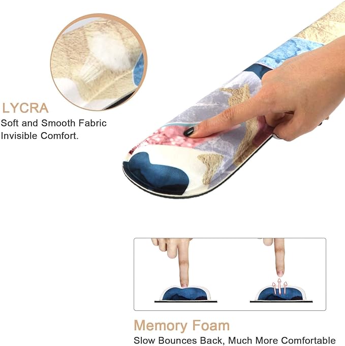 iCasso Keyboard Wrist Rest and Mouse Wrist Rest Pad, Made of Memory Foam, Ergonomic Support, Easy Typing and Relieve Wrist Pain, Perfect for Gaming, Computer, Office, Laptop (N-Abstract Scenery)