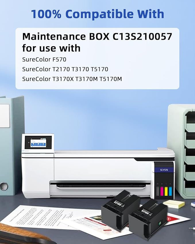 C13S210057 Maintenance Box Tank (C13S210057 / SC13MB / S2100) Replacement for SureColor F570 F571 T2170 T3170 T5170 Printer 2-Pack