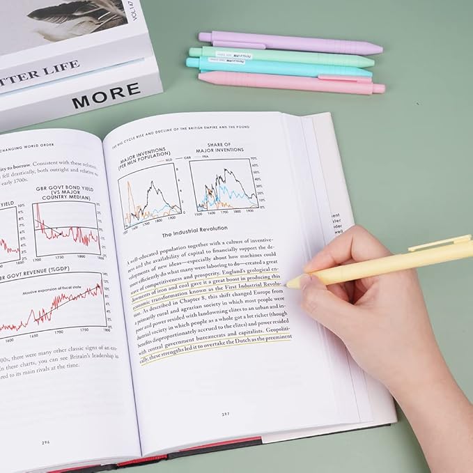 AUAUY Writing Instrument, 5PCS Retractable Gel Pens, Medium Point Quick Dry Gel Ink Pen, Macaron Colored Ink for Writing, Journaling, Note Taking, School, Office, Home