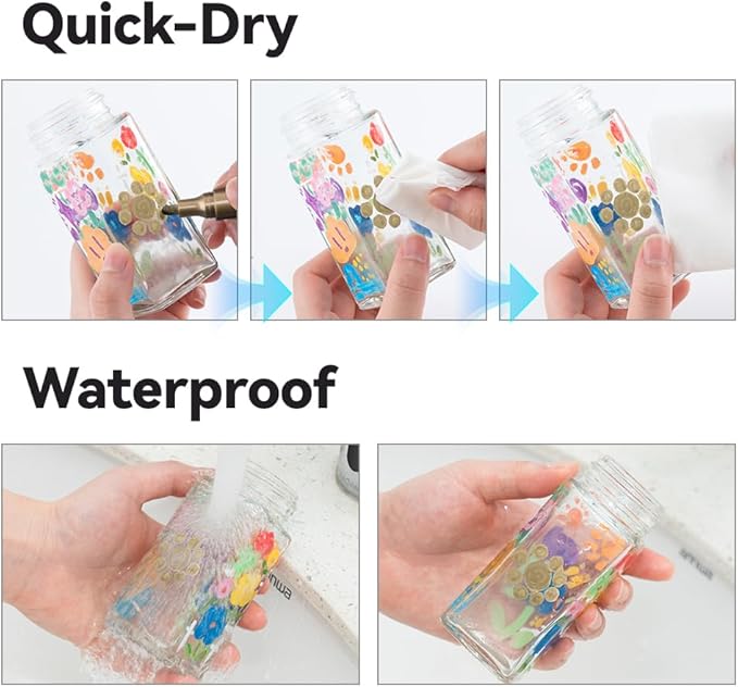 TRANSON 4 Colors Paint Markers for Fabric Rock Craft Diy Painting Medium Tip Oil Based Waterproof