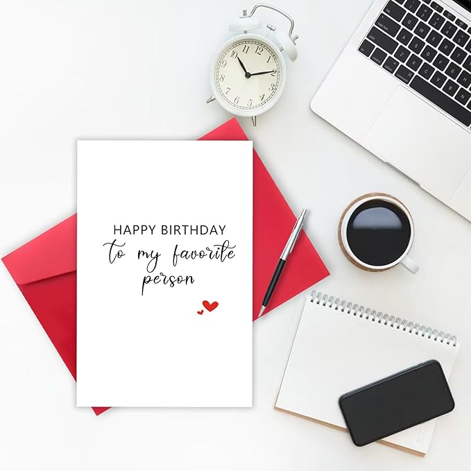 Funny Birthday Card for Men Women, Happy Husband Boyfriend Birthday Card,To My Favourite Person, Girlfriend Wife Birthday Card Gifts, Anniversary Card for Him Her