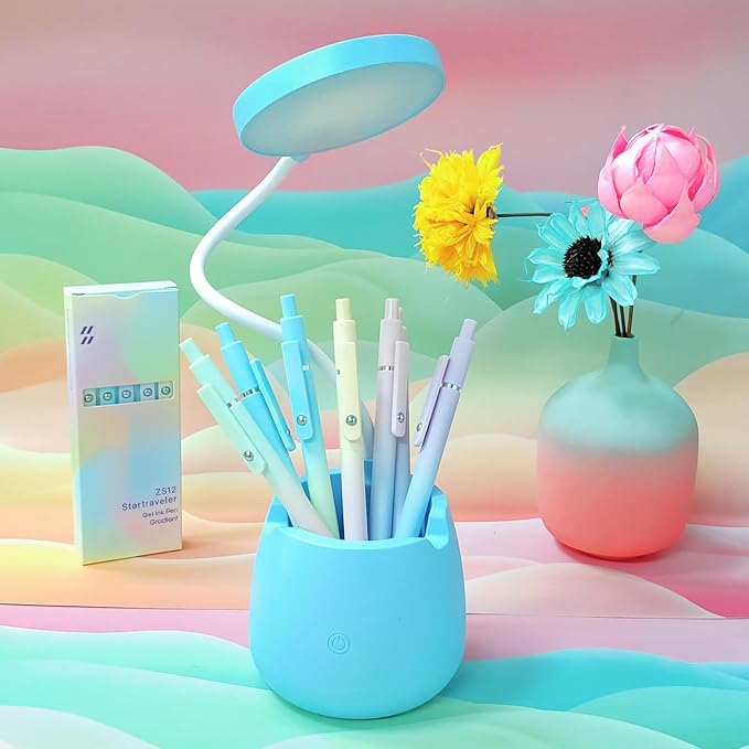 UIXJODO Gel Pens, 5 Pcs Black Ink Pens for Women, 0.7mm Medium Point Smooth Writing Pens with Silicone Grip, High-End Series Metal Clip Retractable Pens for Journaling Note Taking (5 Pcs Pastel)