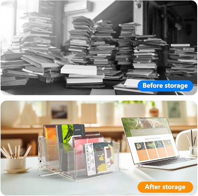 File Sorter Organizer, 5 Sections Acrylic Letter Tray for Desk, Mail Organizer Letter Holder for Envelopes, Mail, Electronics(1 PCS)