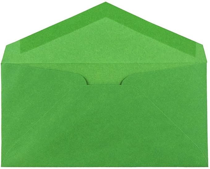 JAM PAPER Monarch Colored Envelopes - 3 7/8 x 7 1/2 - Green Recycled - 50/Pack
