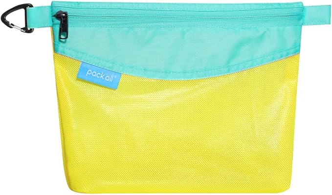 pack all Water-resistant Material Zipper Pouch, Mesh Zipper Bag for Storage, Travel, Office (Medium, Yellow)