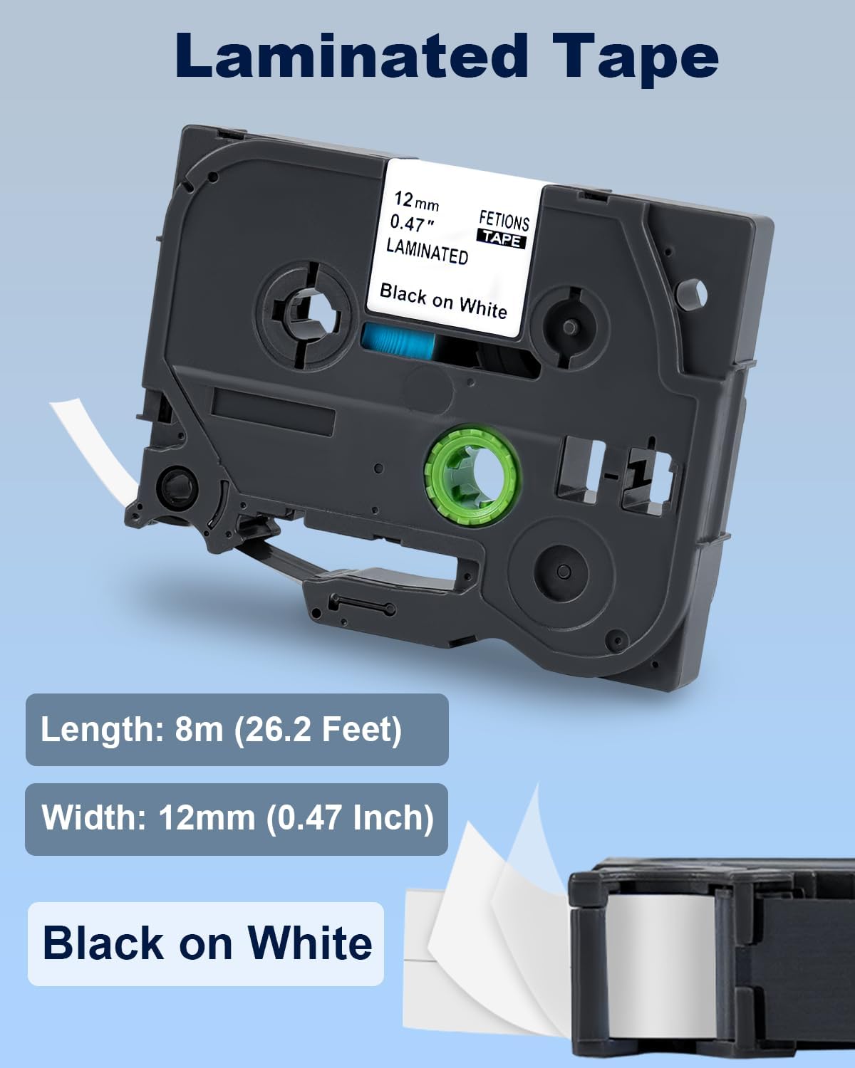 Label Maker Tape TZe-231 Replacement for Brother and Dymo (TZe x 5 Pack)