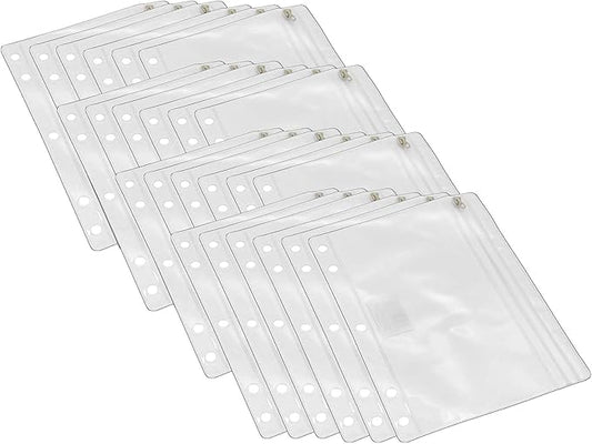 Charles Leonard Clear Vinyl Pencil Pouch with Zip-Lock Closure, Pack of 24