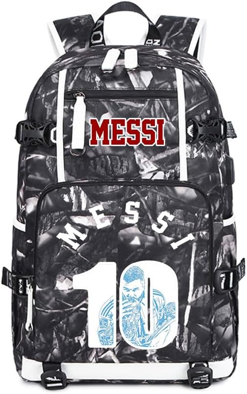 Soccer M-essi 10 Multifunctional Laptop Backpack Teenage Travel Backpack Fans Schoolbag (D1)