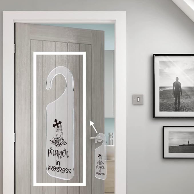 Do Not Disturb Door Sign Engraved Acrylic Hanger Handle Home Decor Acrylic Banner Acrylic Hanging Sign Door Plaque Handmade Office Hanging Sign Prayer In Progress