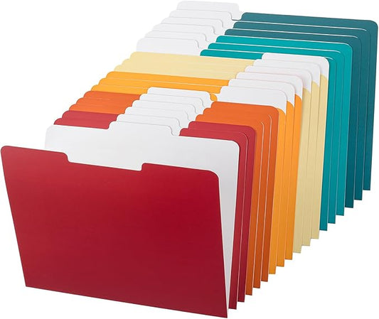 Mr. Pen- File Folders, 18 Pack, Retro Colors, 1/3-Cut Tab, File Folders Letter Size, Colored File Folders, Office File Folder, Colored Folders, Office Supplies File Folders, File Folders with Tabs