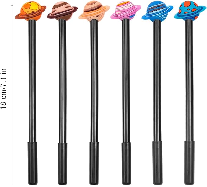 Cute Kawaii Pens, Cartoon Fun Pens Gel Ink Creative Planet Pens Novelty Cool Ballpoint Neutral Pens Office Back to School Supplies for Writing, Kids Teachers Gifts, Black Refill 0.5mm (Set of 30)