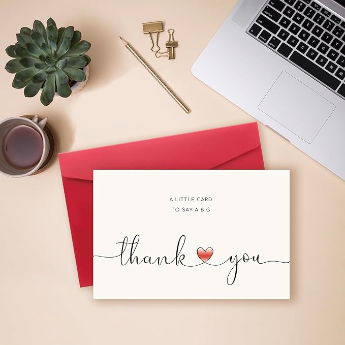 Funny Thank You Gifts for Men Women, Single Thank You Card for Teacher Boss Coworker, A Little Card to Say A Big Thank You