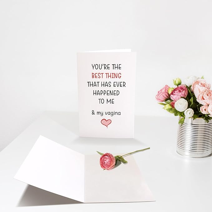 Chenive Greeting Card: Dirty Anniversary for Husband from Wife, Naughty Birthday for Boyfriend from Girlfriend, Raunchy Valentine's Day Card, Best Thing Happened to Me