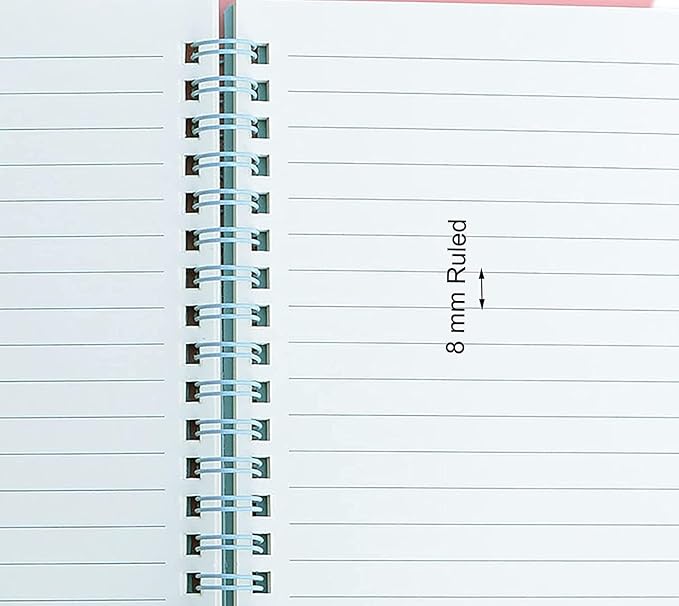 Yansanido Spiral Notebook, 4 Pcs 8.3 Inch x 5.9 Inch A5 Thick Plastic Hardcover 8mm Ruled 4 Color 80 Sheets -160 Pages Journals for Study and Notes (style 10-Wine Red,Brown,Green,ivory, A5)