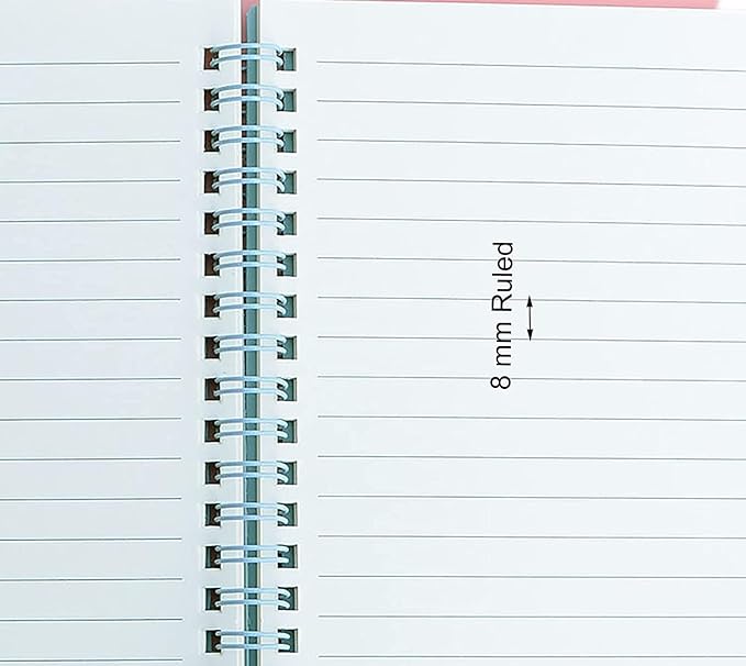 Yansanido Aesthetic Spiral Notebook, 4 Pcs A5 Thick Plastic Hardcover 8mm Ruled 4 Color 80 Sheets -160 Pages Journals for Study and Notes (Ruled-4pcs Wine Red,Black,Dark Green,Beige, A5)