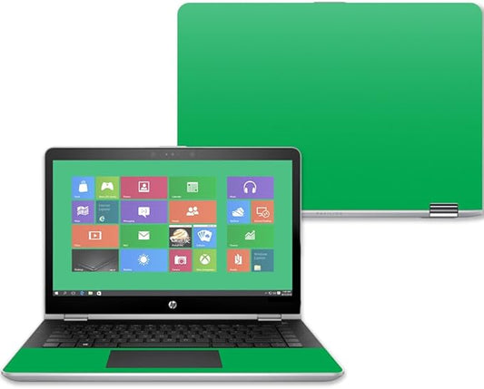 MightySkins Skin Compatible with HP Pavilion x360 15" (2017) - Solid Green | Protective, Durable, and Unique Vinyl Decal wrap Cover | Easy to Apply, Remove, and Change Styles | Made in The USA