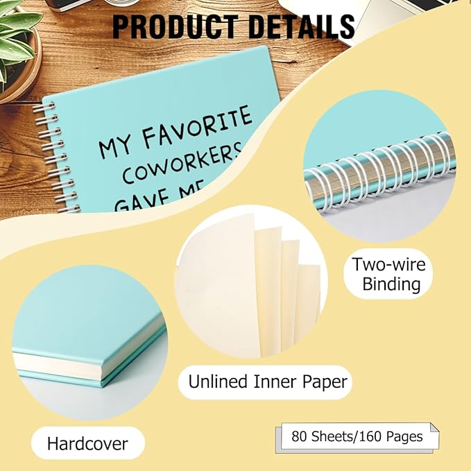 My Favorite Coworkers Gave Me This Blue Hardcover 160 Pages Spiral Notebooks, Funny Coworker Leaving Gifts, Coworker Birthday Gifts, Goodbye Gifts for Coworkers, Sarcastic Farewell Gifts