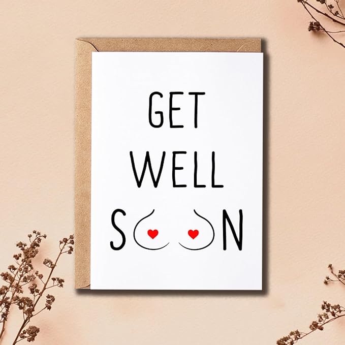 Get Well Soon Card - New Boob Card - Card For Her - Gift For Friend - Breast Card - Breast Surgery Card - Breast Reconstruction Card