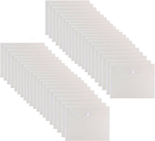 11 x 14 Large Clear Plastic Envelopes Document File Storage Holder 40 Pack Hook Loop Closure