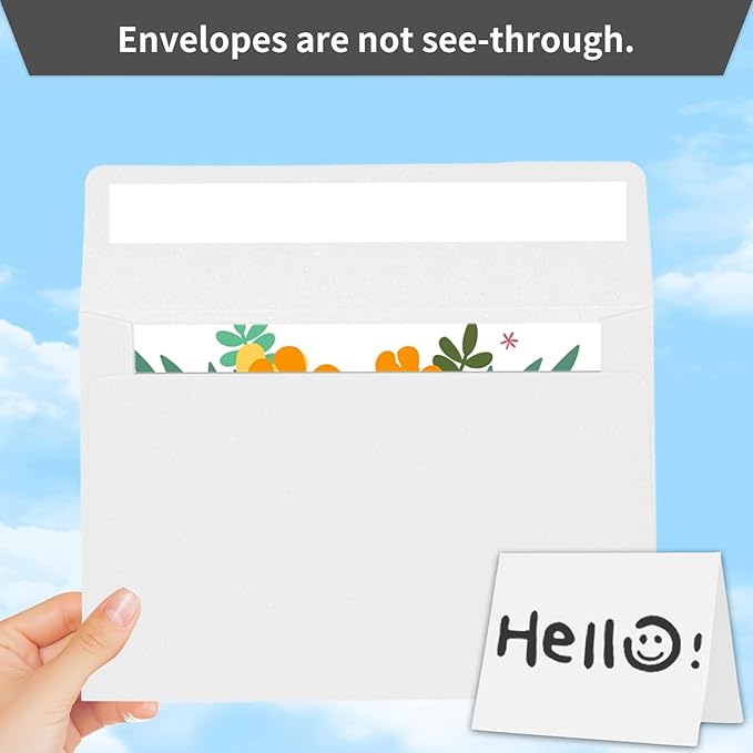 Xinilove 30 Pack White Invitation Cardstock with 30 Pack Envelopes,Blank Cards and Envelopes 4x6,Self-Seal Thank you Blank Greeting Cards and Envelopes, for All Occasions DIY, Print custom