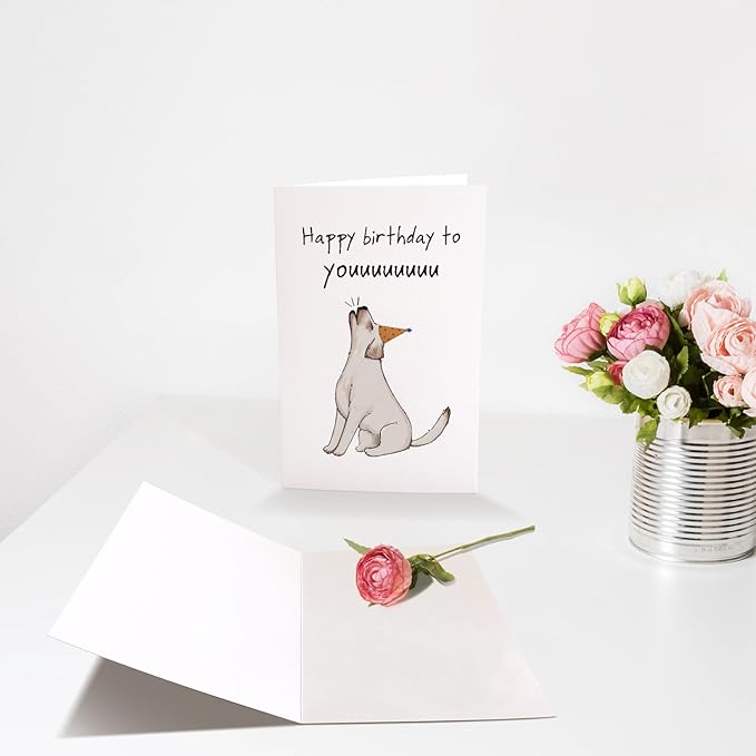 Chenive Funny Birthday Card from Dog, Cute Dog Birthday Card, Bday Card for Dog Owner, Dog Yap Happy Birthday To You Card JCCNB250
