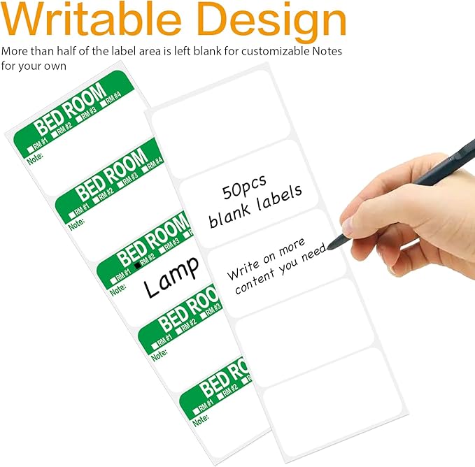 300 Count 3.5 x 2 Large Home Moving Packing Box Labels for 3-4 Bedroom House with Writable Notes Areas, 6 Color Coded Moving Labels for Boxes + Fragile Moving Stickers