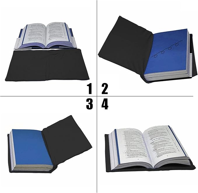 Black Stretchable Jumbo Book Sleeve Covers, Washable Reusable Book Protector fits Hardcover Textbooks up to 9" X 12" Office Supply with Free Sticker Labels (1 Pack, Black)