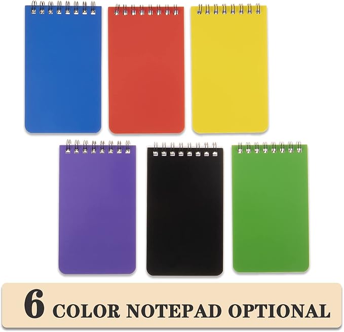 6pack Pocket Notebook Small Notepad Pocket Notepad Small Spiral Notebooks 3X5Inches (6)