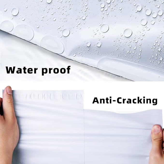 POLYSELLS 1000 pcs 9x12 Inches White x Silver Poly Mailers Shipping Envelopes, Strong Adhesive Sealing, Waterproof, and Tear-resistant Postal Mailing Bags for Clothing, Books, and Accessories