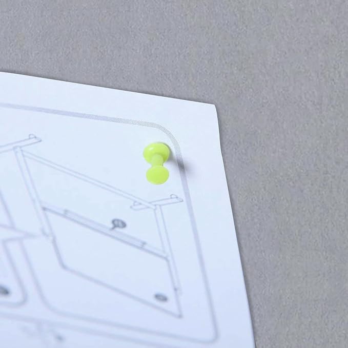 VIZ-PRO Large Fabric Bulletin Board/Foldable Notice Board Felt Gray, 60 X 48 Inches, Silver Aluminium Frame