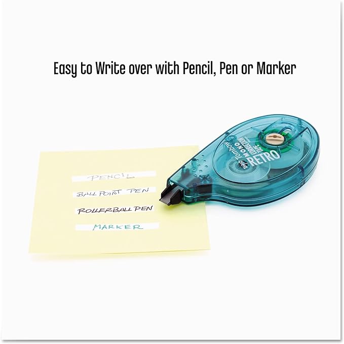 Tombow 68723 MONO Original Correction Tape, Asst RetroColor Applicators, 1/6-Inch x 394-Inch, 10/Pack