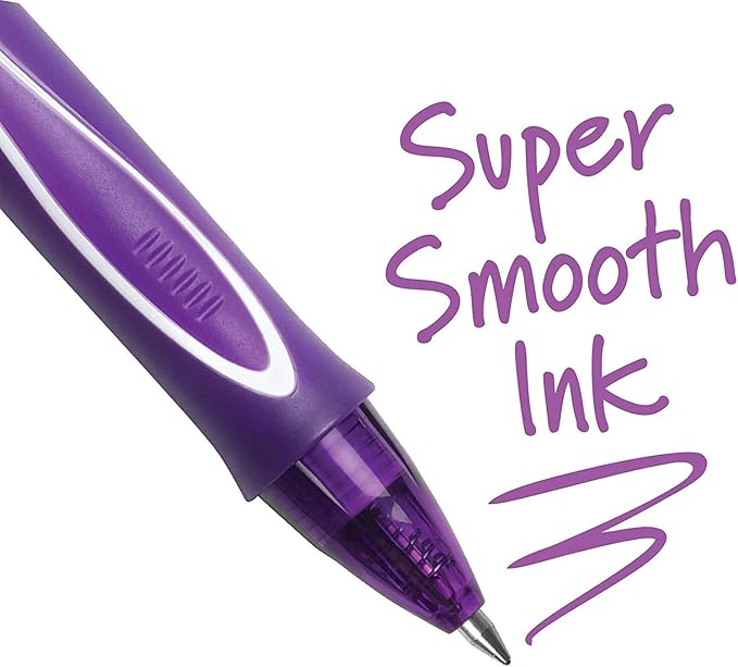 BIC Gel-ocity Quick Dry (Dries Up To 3x Faster) SUPER BRIGHT COLORS 24 Pack, Smear Free, Assorted Colors Retractable Gel Pens, Medium Point 0.7mm, Colorful Pens for adults Women & Men