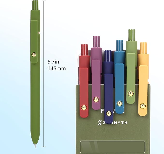 FIOVER 12Pcs Gel Pens, Fine Point Smooth Writing Black Gel Ink Pens for Journaling Note Taking, Cute Aesthetic Office School Supplies Gifts for Women(12PCS Black Ink)