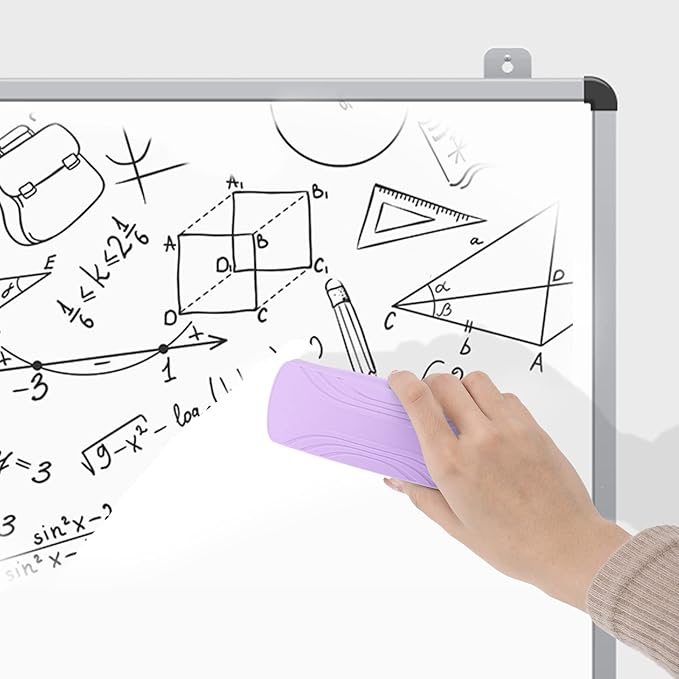 Ddaowanx Whiteboard Eraser - Magnetic Dry Erase, Glass Board Eraser, School and Office Supplies, Pack of 2 (Purple)
