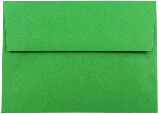 JAM PAPER A7 Colored Invitation Envelopes - 5 1/4 x 7 1/4 - Green Recycled - 50/Pack
