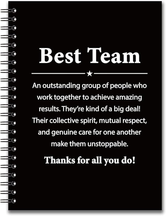 YAZMEEN Team Blank Spiral Notebook（160 Pages） Best Team Definition Hardcover Sketchbook Employee Appreciation Gift Teamwork Gift Funny Notebook Gift for Coworker Friend Team Member Leader Office Work