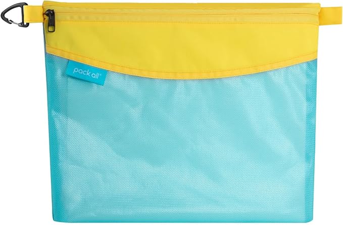 pack all Water-resistant Material Zipper Pouch, Mesh Zipper Bag for Storage, Travel, Office (Large, Blue)