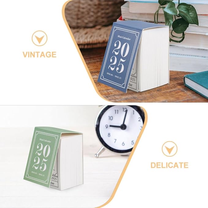 Operitacx Mini Desk Calendar 2025, 8pcs Tear Off Desktop Calendar 2025 Mini Daily Calendar Table Calendar for Scheduler Planner Agenda Organizer Home Office