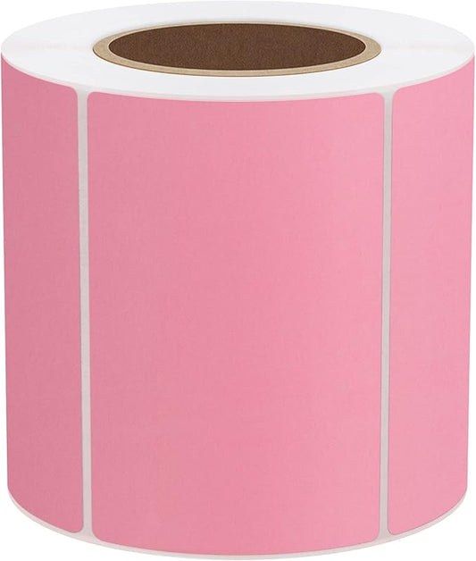 Hybsk 3x2 inch Color Direct Thermal Labels for Shipping, Barcodes, Address, Compatible with Rollo Label Printer & Zebra Desktop Printers(3"x2",Pink)