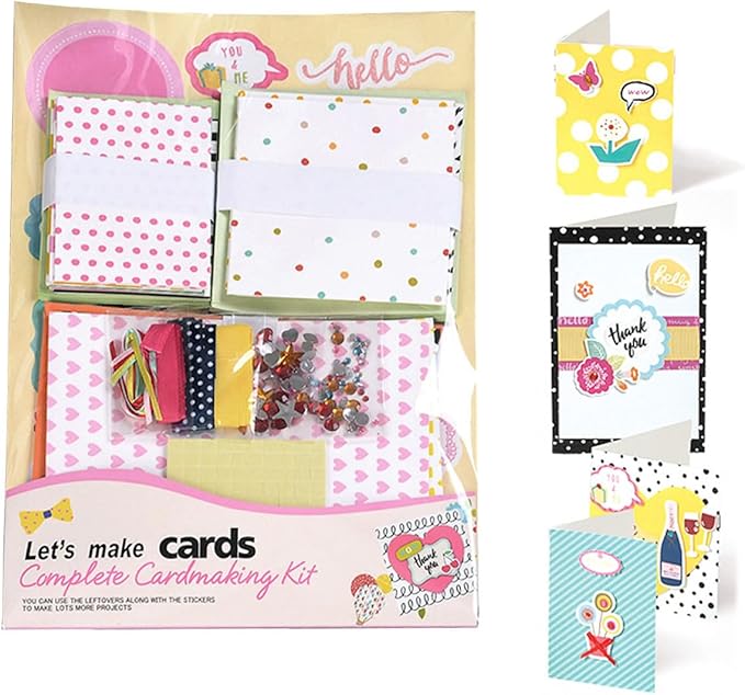 Huralona Handmade DIY Greeting Card Kits includes 16 Blank Cards 16 Colorful Envelopes with Decoration Accessories for Craft Birthday Thanksgiving Christmas Wedding Invitation Card Making Pink